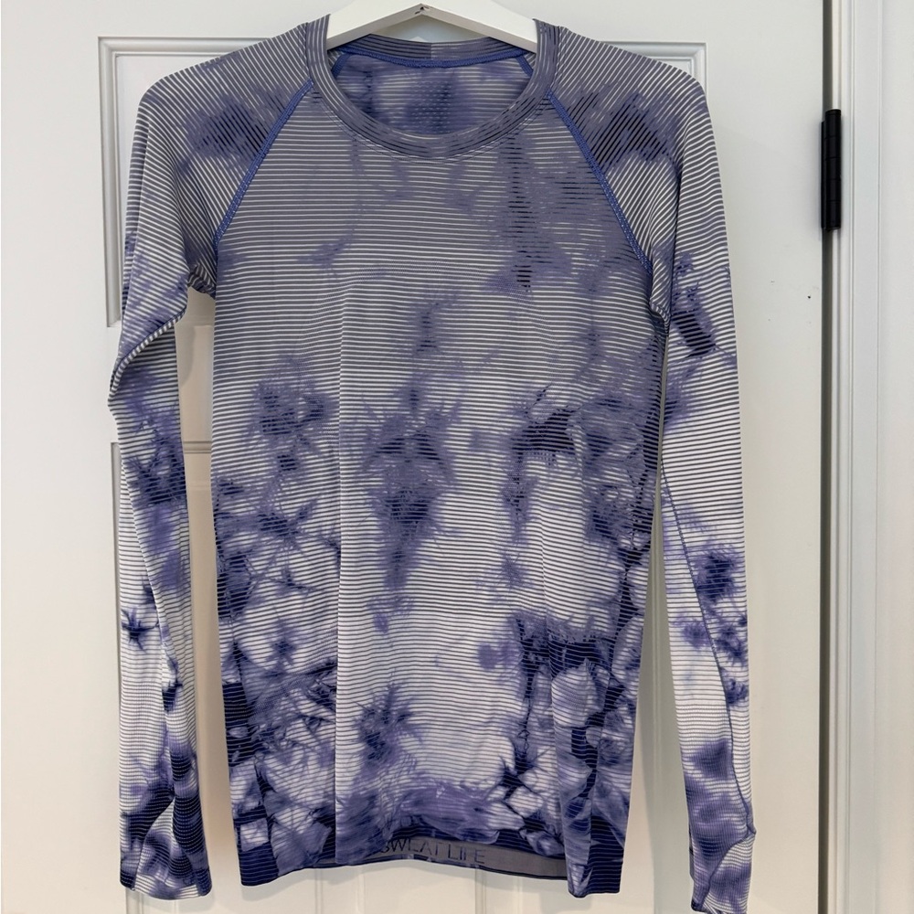 Lululemon Swifty tech hip length Women's purpe Tie-Dye Long Sleeve Top